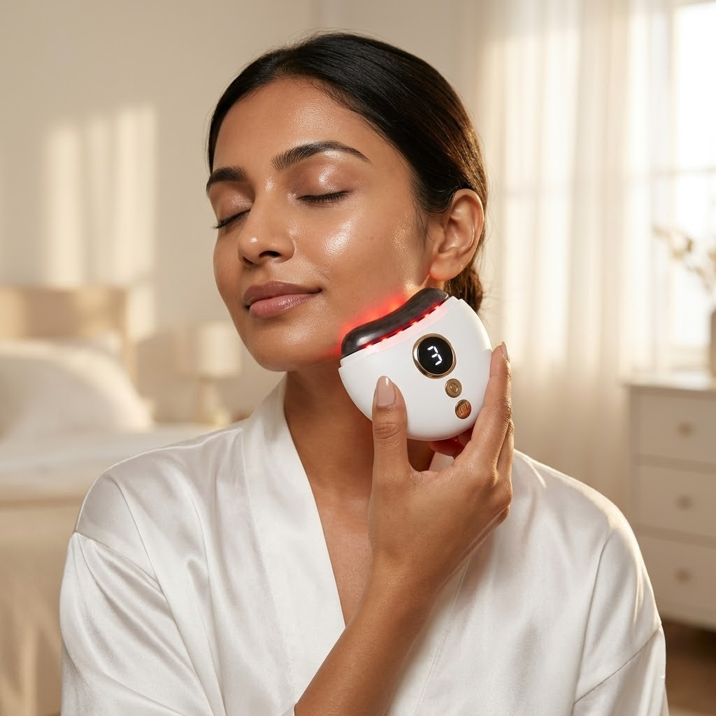 The 90-Second De-Puffer | Electric Gua Sha for Jawline Definition