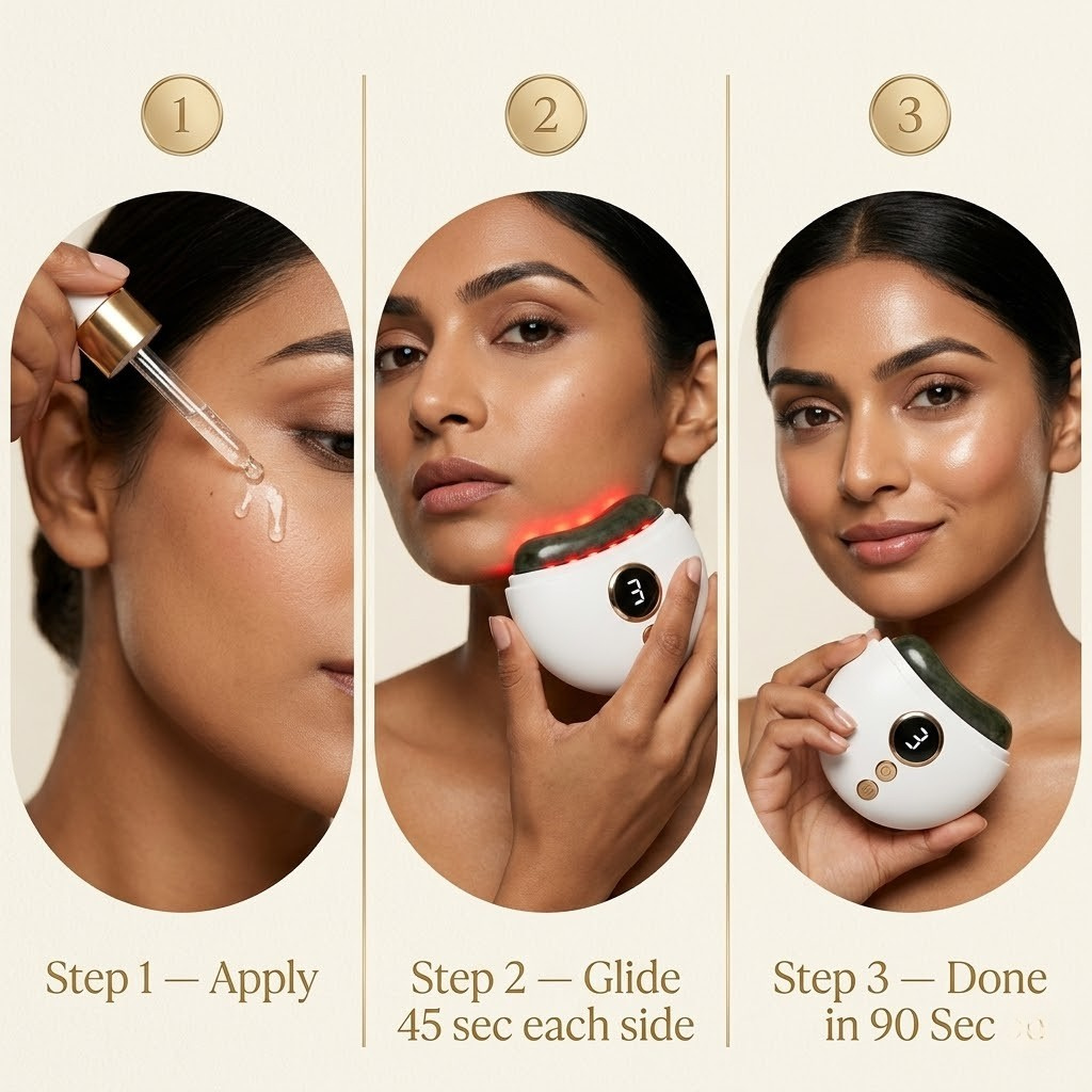 The 90-Second De-Puffer | Electric Gua Sha for Jawline Definition